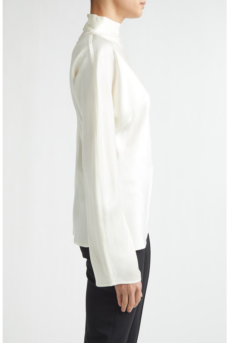 Long Sleeve Satin Top, Alternate, color, CREAM