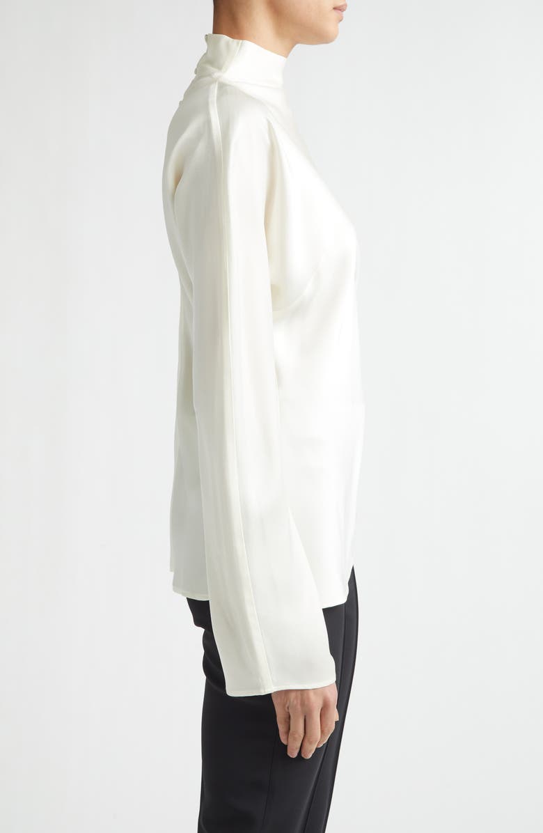 Róhe Long Sleeve Satin Top, Alternate, color, Cream