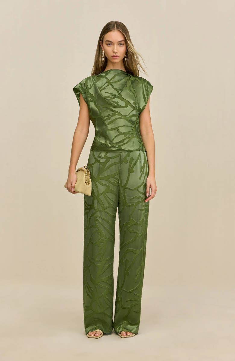 Cult Gaia Monette Plunge Back Top, Alternate, color, Deep Pasture