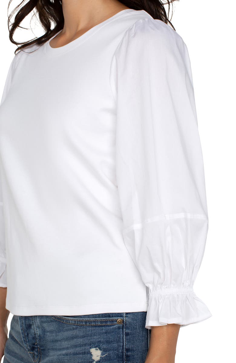 Liverpool Los Angeles Blouson Sleeve Stretch Poplin Top, Alternate, color, 