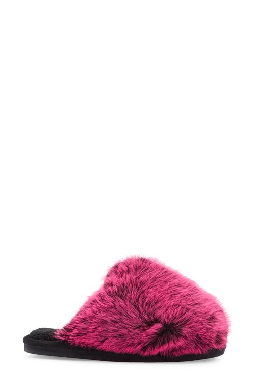 Steve Madden Poof Faux Fur Slipper In Animal Print