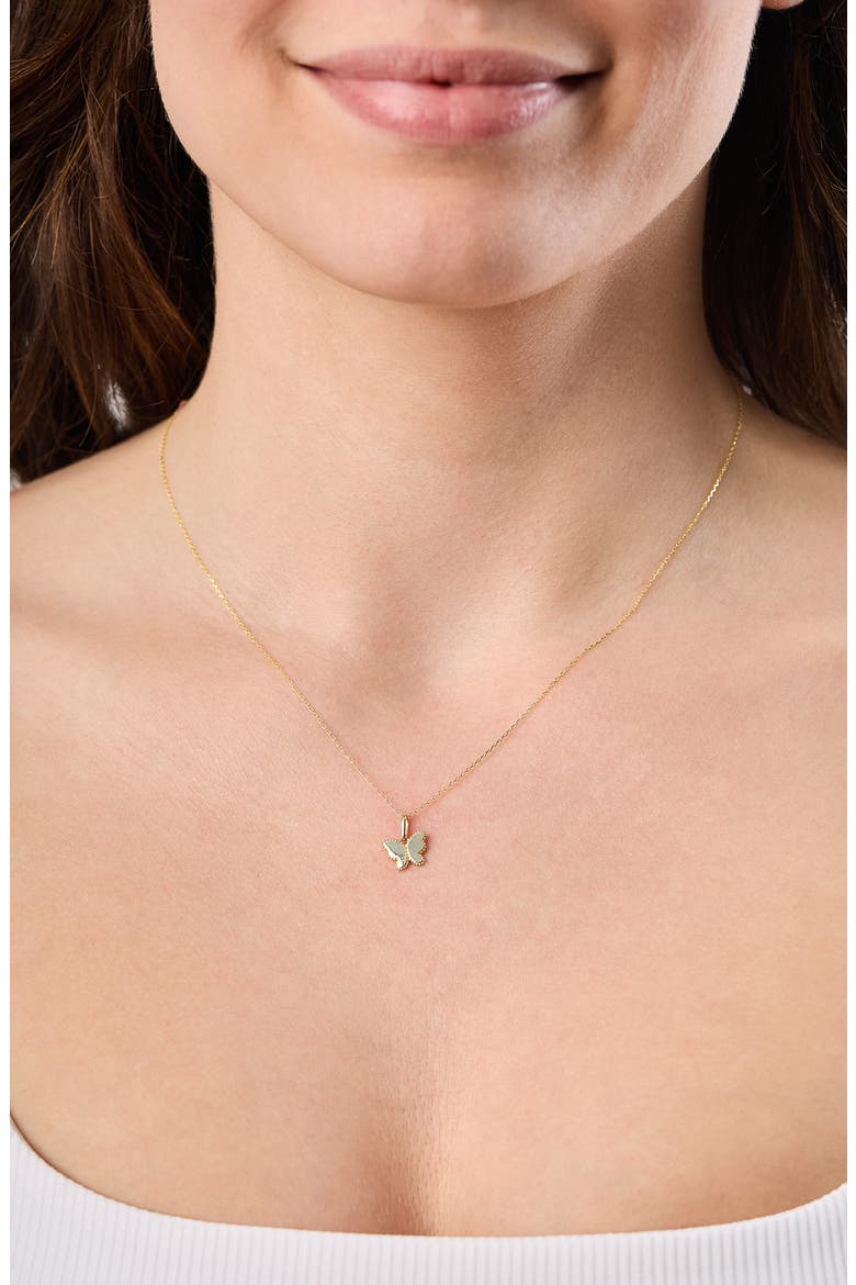 14K Gold Mykonos Butterfly Pendant Necklace (Online Trunk Show), Alternate, color, 14K YELLOW GOLD