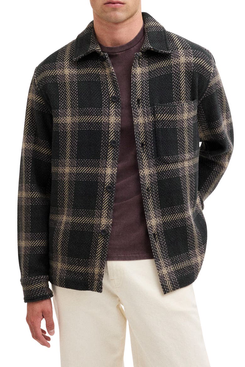 Plaid Long Sleeve Chunky Twill Shirt, Main, color, OBSIDIAN MOSS OMBRE PLAID