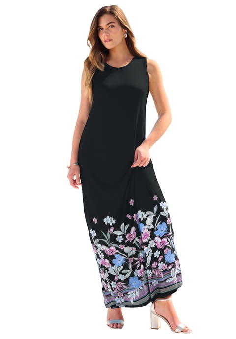 Plus Size Sleeveless Crew Neck Maxi Dress