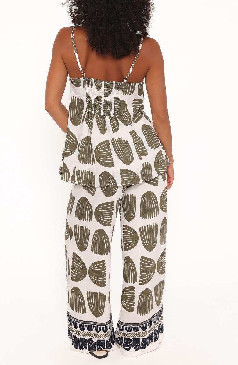Petal & Pup Brianna Palm Print Camisole & Wide Leg Pants Set, Alternate, color, Green Palm Print