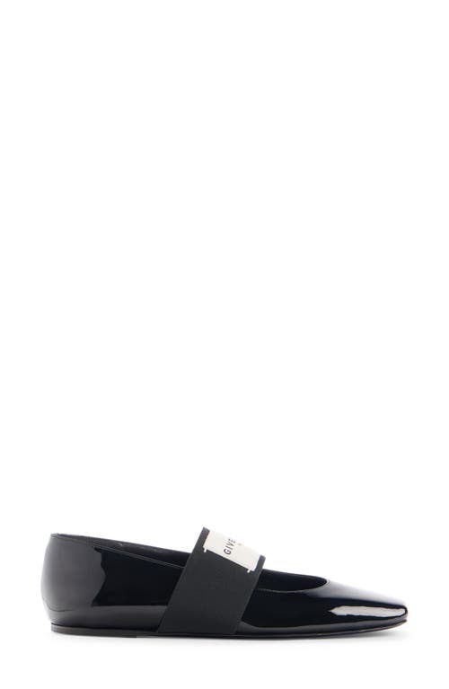 Givenchy Sliced Square Ballerinas In Patent Leather In Black