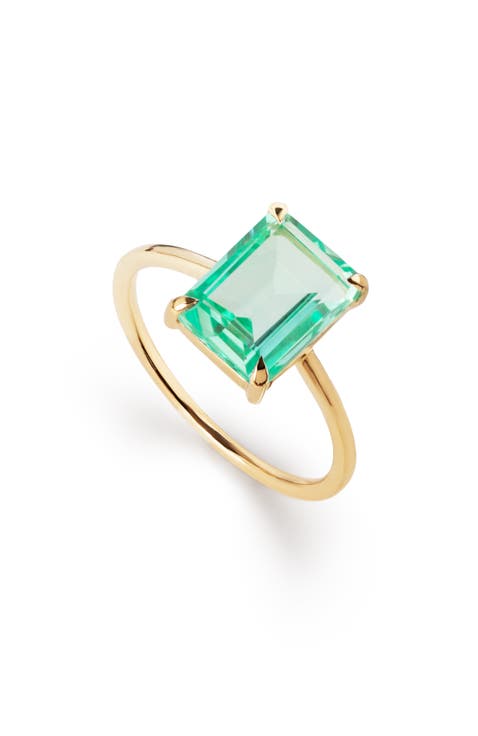 Solid Yellow Gold - Green Sapphire Spritz Ring