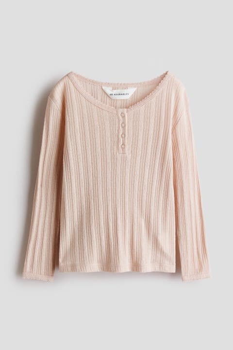 Pointelle-knit Top