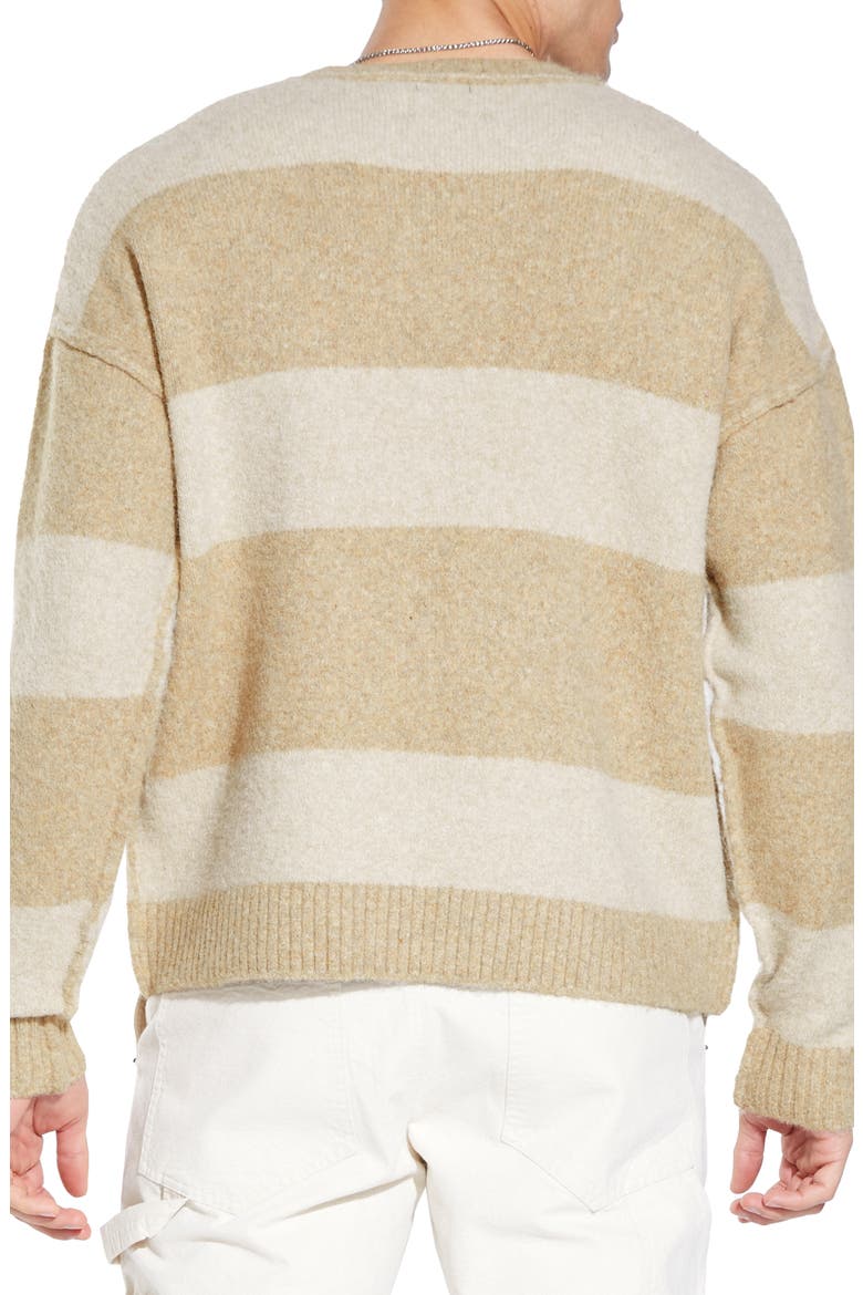 Rothko Stripe Crewneck Sweater, Alternate, color, KHAKI
