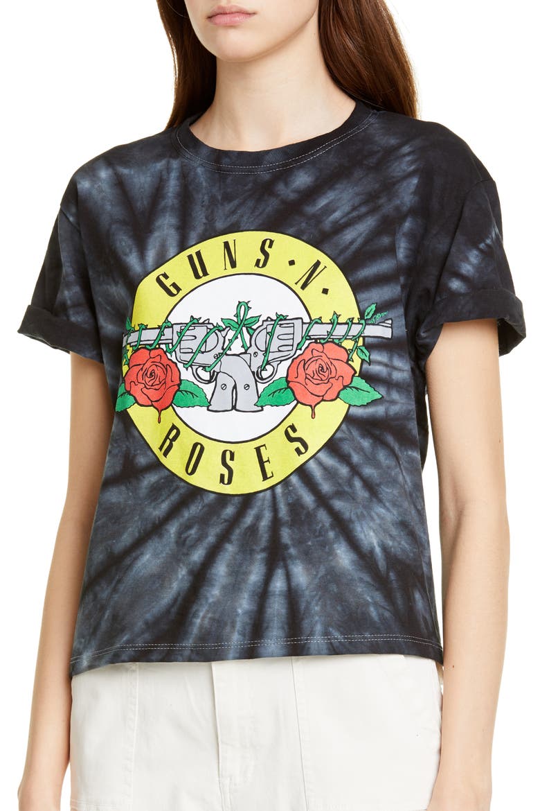Shira Guns N' Roses Roll Sleeve Cotton Tee, Alternate, color, MULTI
