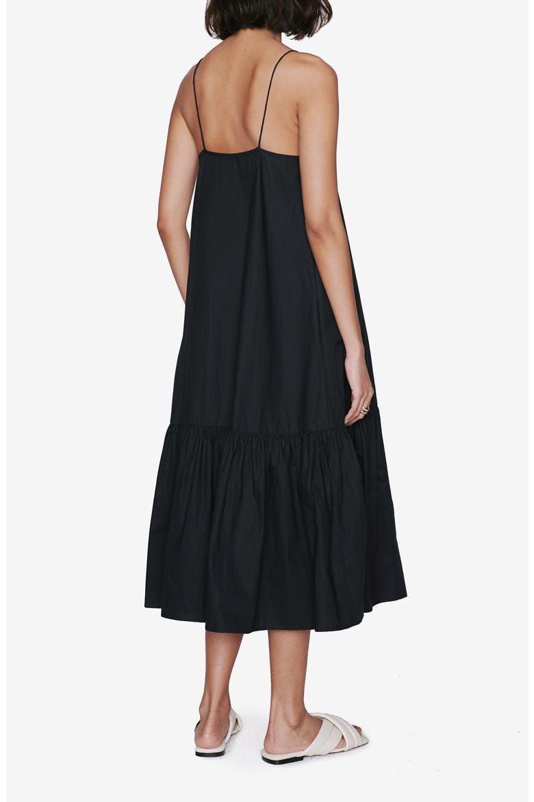Averie Flounce Hem Cotton Sundress, Alternate, color, BLACK