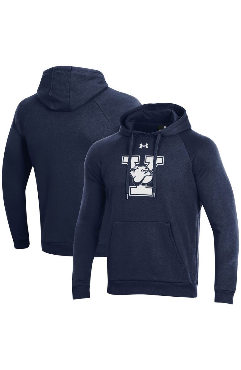 Under Armour Men's Under Armour Navy Yale Bulldogs Primary School Logo All Day Raglan Pullover Hoodie, Main, color,