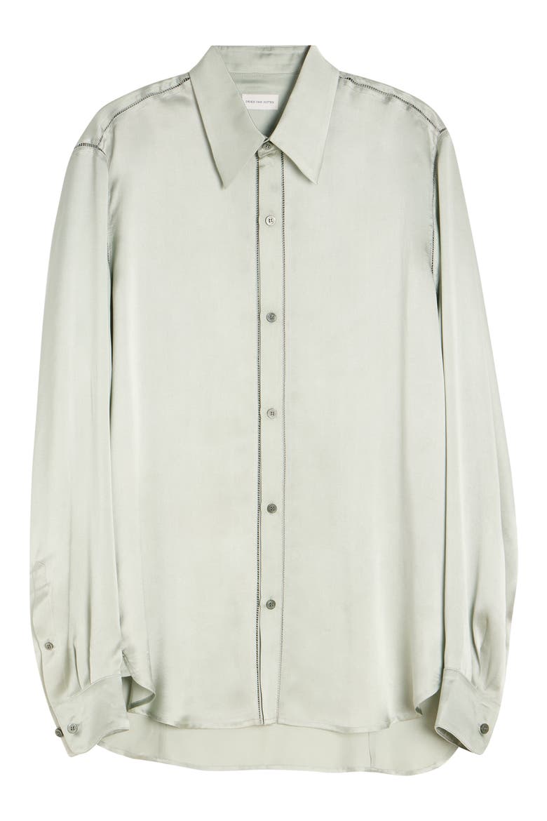 Carvies Silk Button-Up Shirt, Alternate, color, MINT