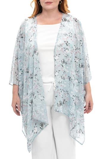 NINA LEONARD NINA LEONARD SEMI SHEER OPEN FRONT TOPPER 