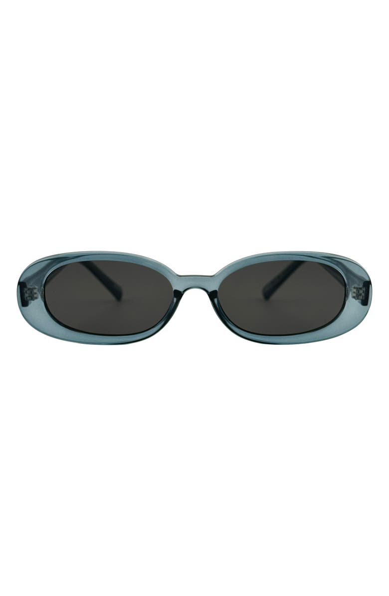 OTRA EYEWEAR Gina Oval Sunglasses, Main, color, Trans Slate/ Smoke