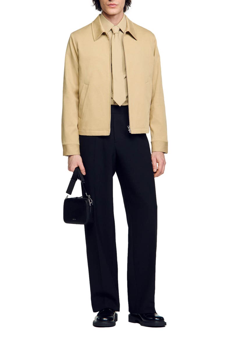 SANDRO Cotton Twill Zip Jacket, Alternate, color,