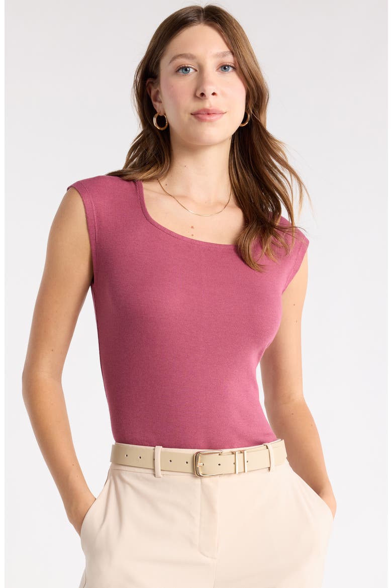 Square Neck Top, Main, color, BURGUNDY MAROON