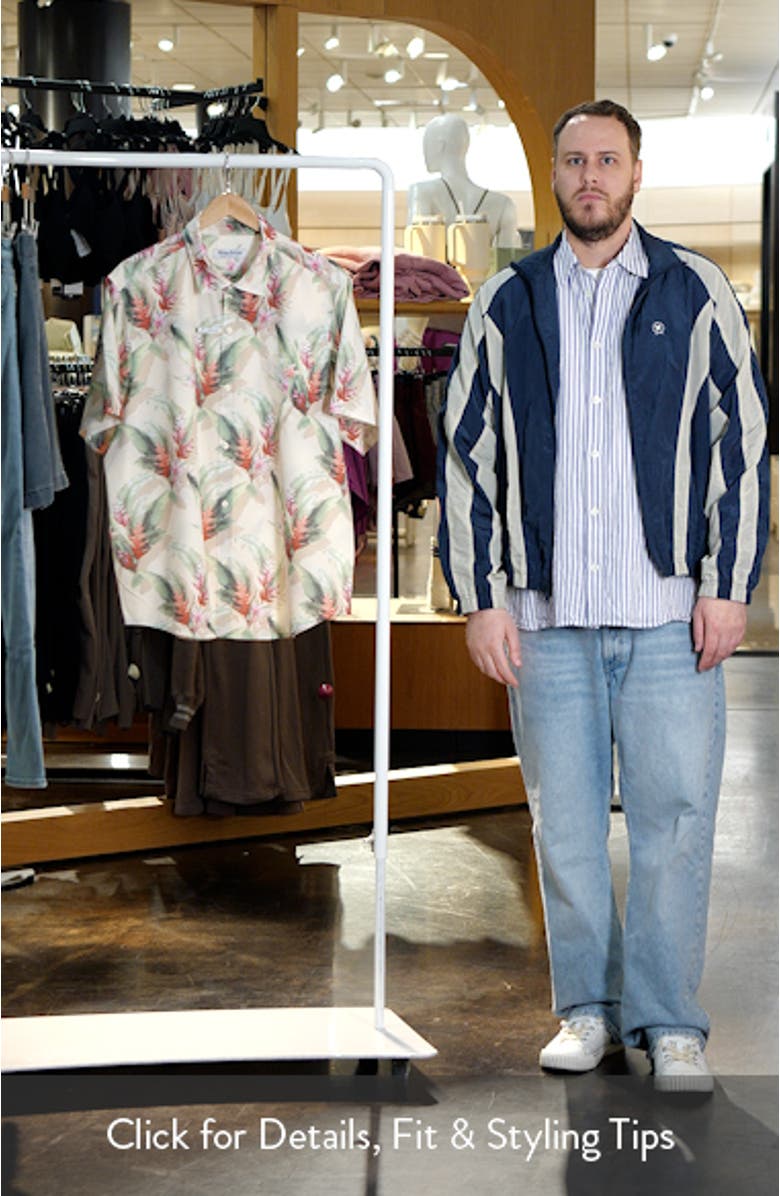 Bahama Coast Paradise Blooms IslandZone<sup>®</sup> Short Sleeve Button-Up Shirt, sales video thumbnail