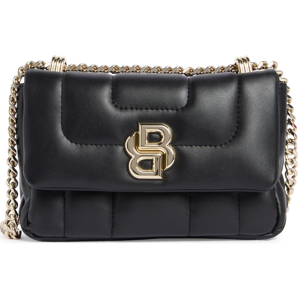 Hugo Boss Boss Icon Quilted Faux Leather Shoulder Bag In Black
