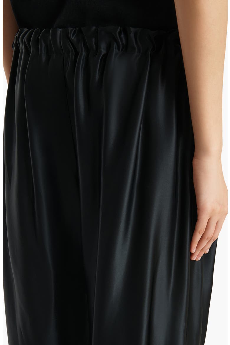 Rohen Satin Barrel Leg Drawstring Pants, Alternate, color, BLACK