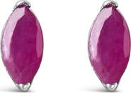 Haus of Brilliance .925 Sterling Silver 1/2 Cttw Created Pink Ruby Gemstone Solitaire Stud Earrings