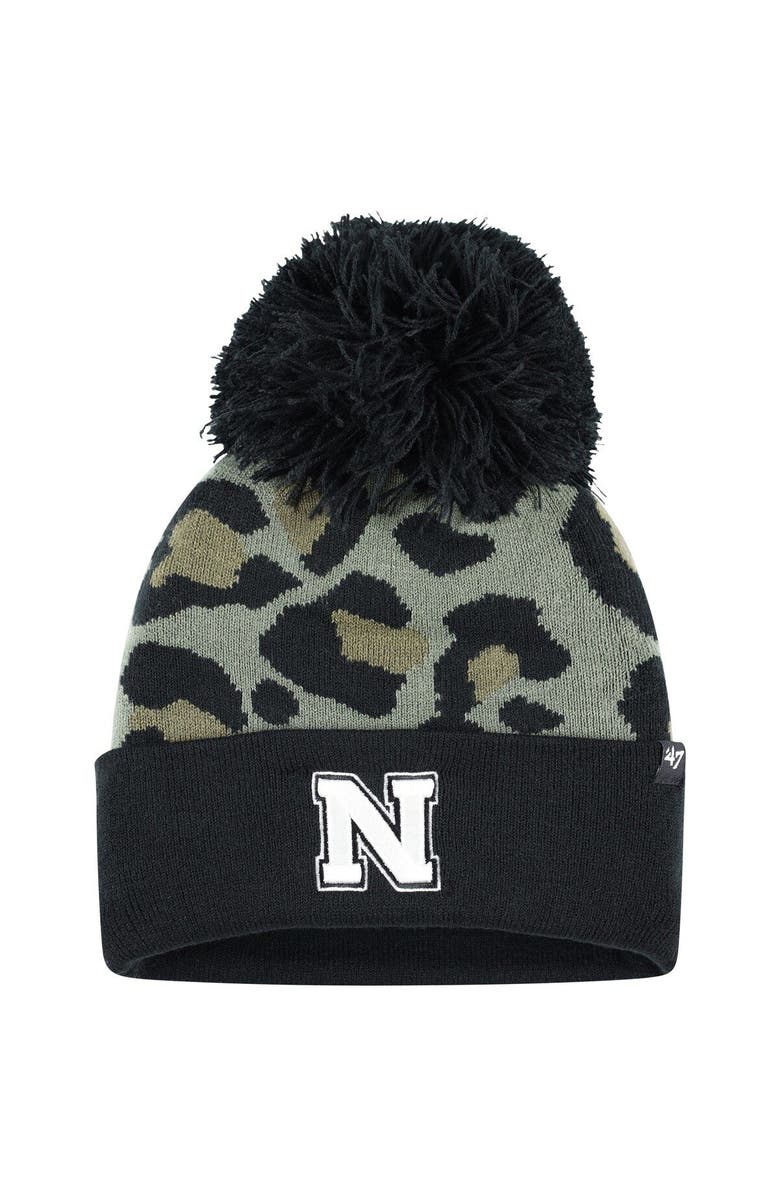 '47 Women's '47 Hunter Green Nebraska Huskers Bagheera Cuffed Knit Hat with Pom, Main, color, 