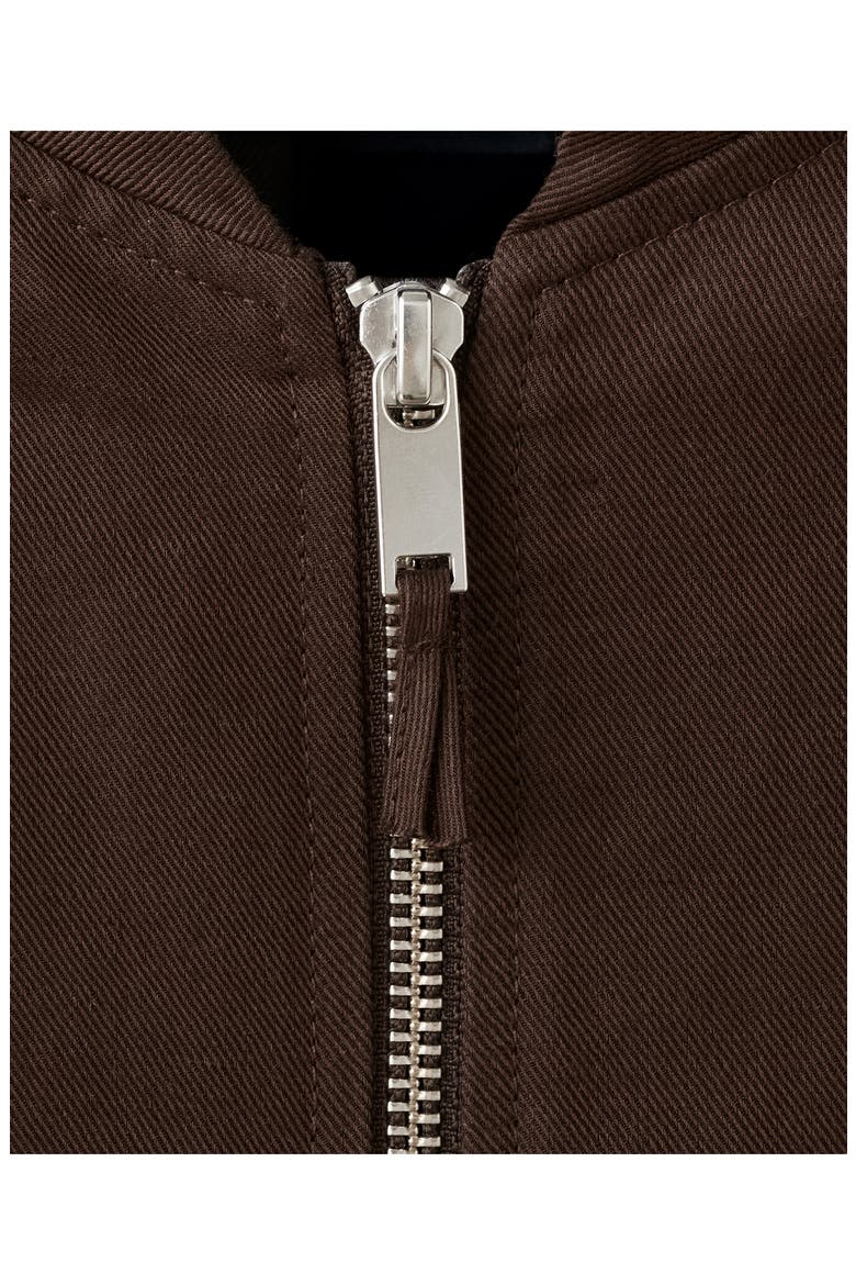 Linen & Cotton Bomber Jacket, Alternate, color, CHOCOLATE