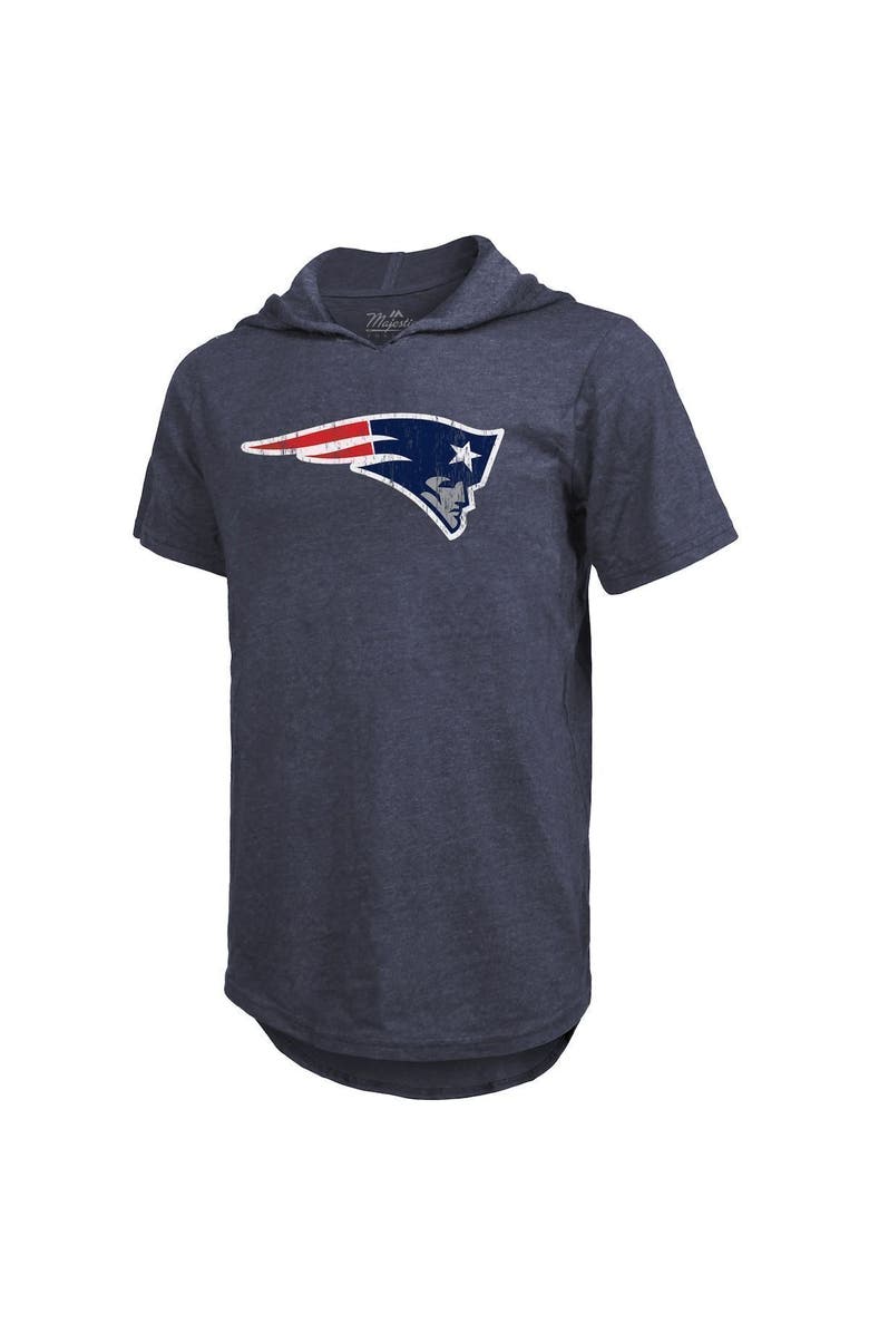 Majestic Threads Men's Majestic Threads Mac Jones Navy New England Patriots Player Name & Number Tri-Blend Hoodie T-Shirt, Alternate, color, 