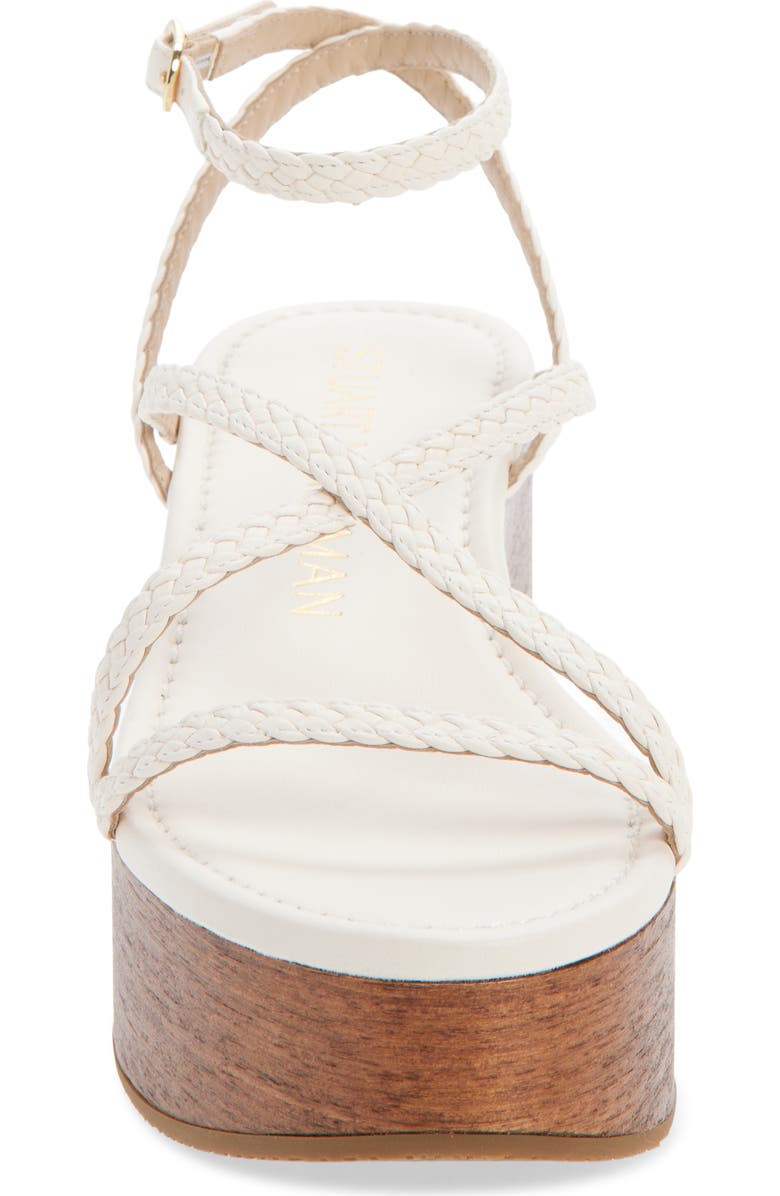 Stuart Weitzman Wovette Wedge Sandal, Alternate, color, Seashell/ Walnut