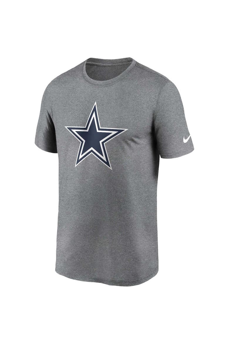 Men's Nike  Heather Charcoal Dallas Cowboys Legend Logo Performance T-Shirt, Alternate, color, Heather Charcoal