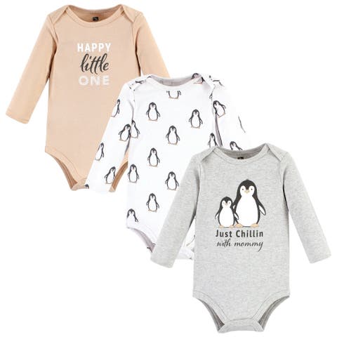 Essential Long-Sleeve Cotton Bodysuit Triple Set