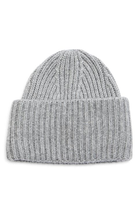 Merino Wool & Cashmere Rib Foldover Beanie