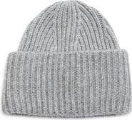 Veronica Beard Merino Wool & Cashmere Rib Foldover Beanie