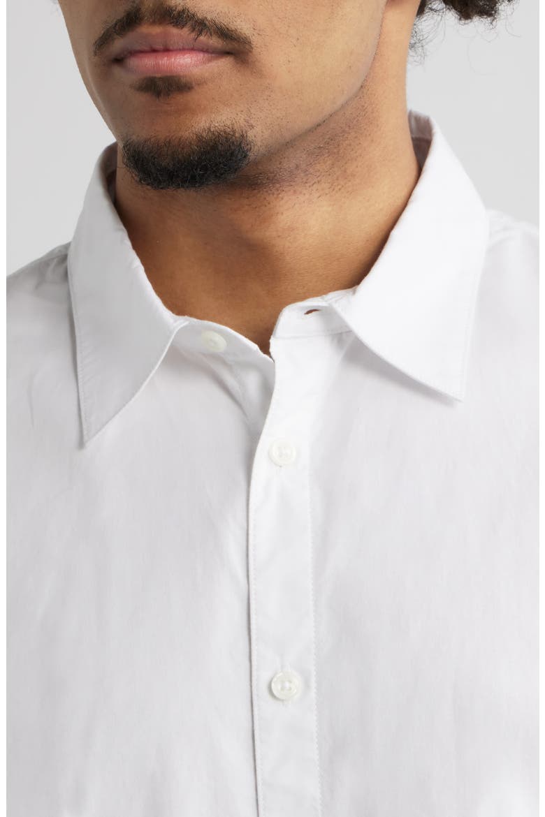 Oversize Cotton Button-Up Shirt, Alternate, color, WHITE