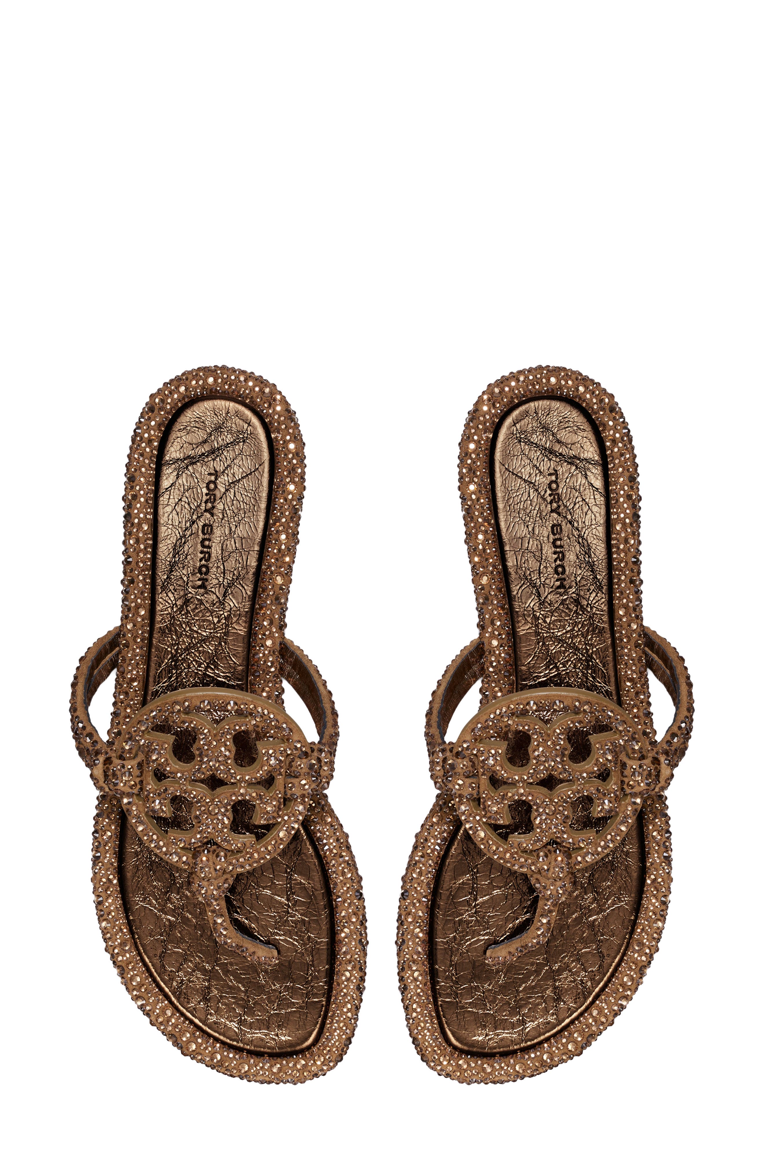 Miller Knotted Crystal Flip Flop, Alternate, color, COPPER FREEZE