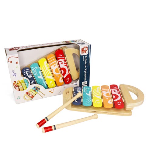 Wooden Rainbow Xylophone for Toddlers 12-Months+