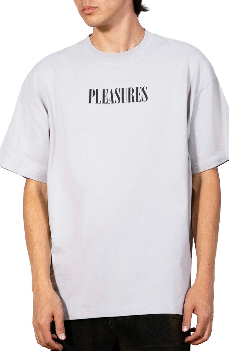 PLEASURES Exhibtion Graphic Print Cotton T-Shirt, Main, color, Silver