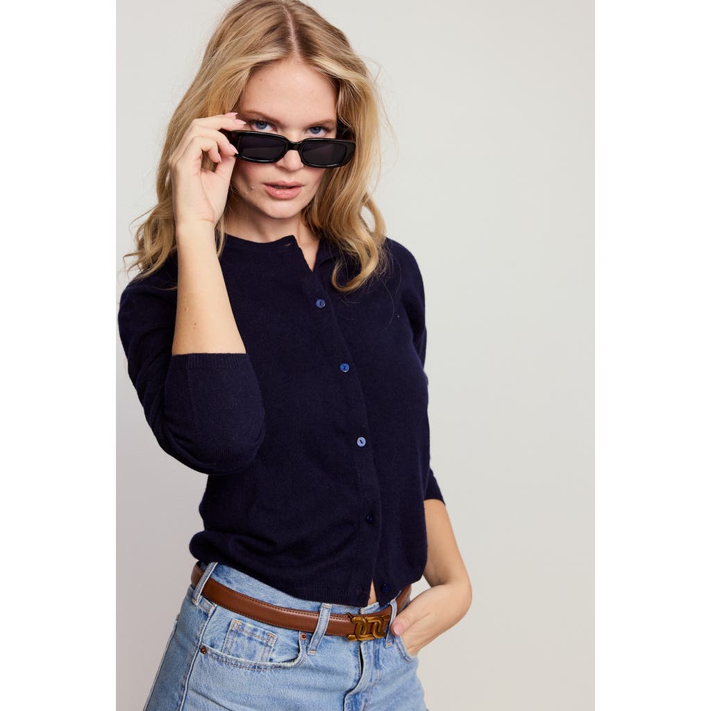 The Shirt By Rochelle Behrens The Cashmere Crew Sweater In Blue