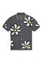 Daisy Jacquard Short Sleeve Cotton Button-Up Polo Sweater