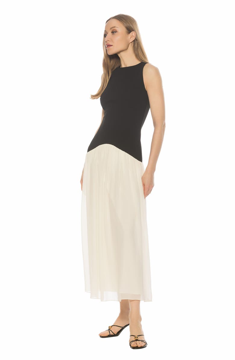 Alexia Admor Dorian Halter Neck Midi Dress, Alternate, color, Black/ White