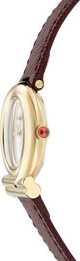FERRAGAMO Gancini Twisted Leather Strap Watch, 28mm | Nordstrom