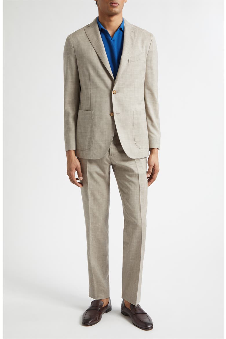 K-Jacket Wool, Silk & Linen Suit, Main, color, SAND