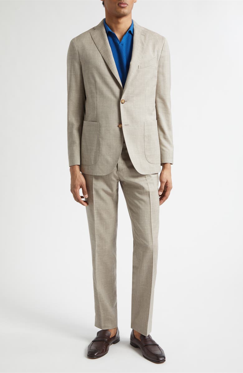 Boglioli K-Jacket Wool, Silk & Linen Suit, Main, color, Sand
