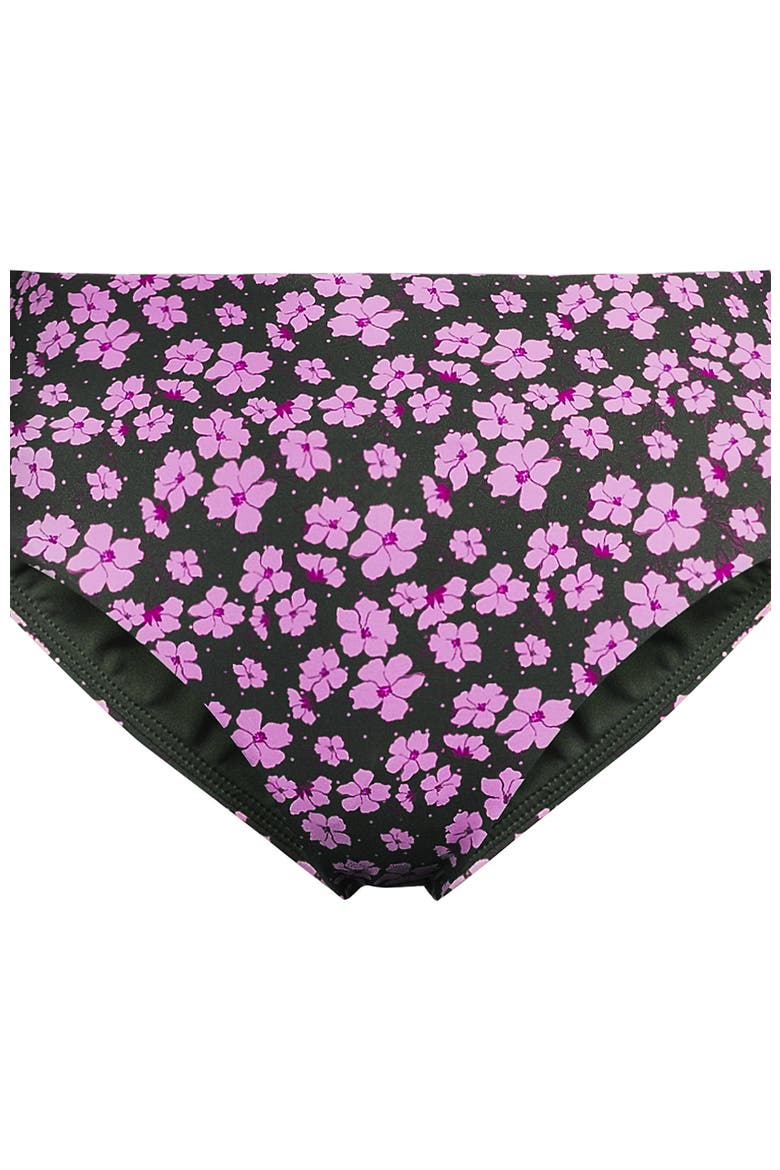 Chlorine Resistant Mid Rise Classic Bikini Bottoms, Alternate, color, Olive Green Pansy Floral
