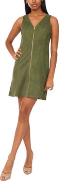 Halogen® Zip Front Sleeveless Minidress