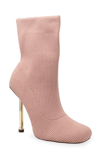 Chase & Chloe Chase And Chloe Knit Stiletto Bootie In Pink