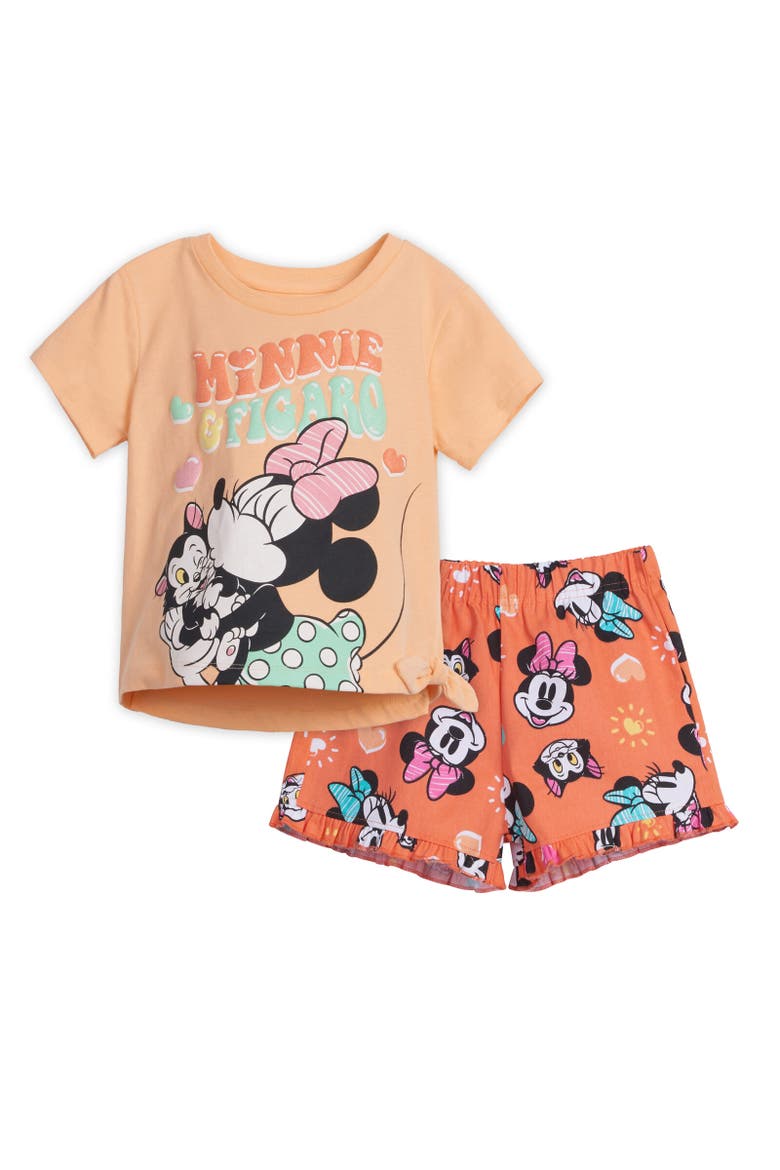 Minnie Mouse 2-Piece Tee and Shorts Set, Main, color, Minnie Figaro Peach