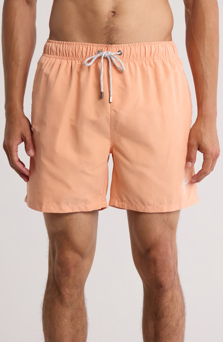 Vintage Summer Volley Swim Shorts, Main, color, Orange