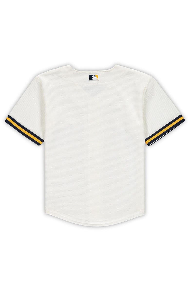 Nike Toddler Nike Cream Milwaukee Brewers Replica Team Jersey, Alternate, color, 