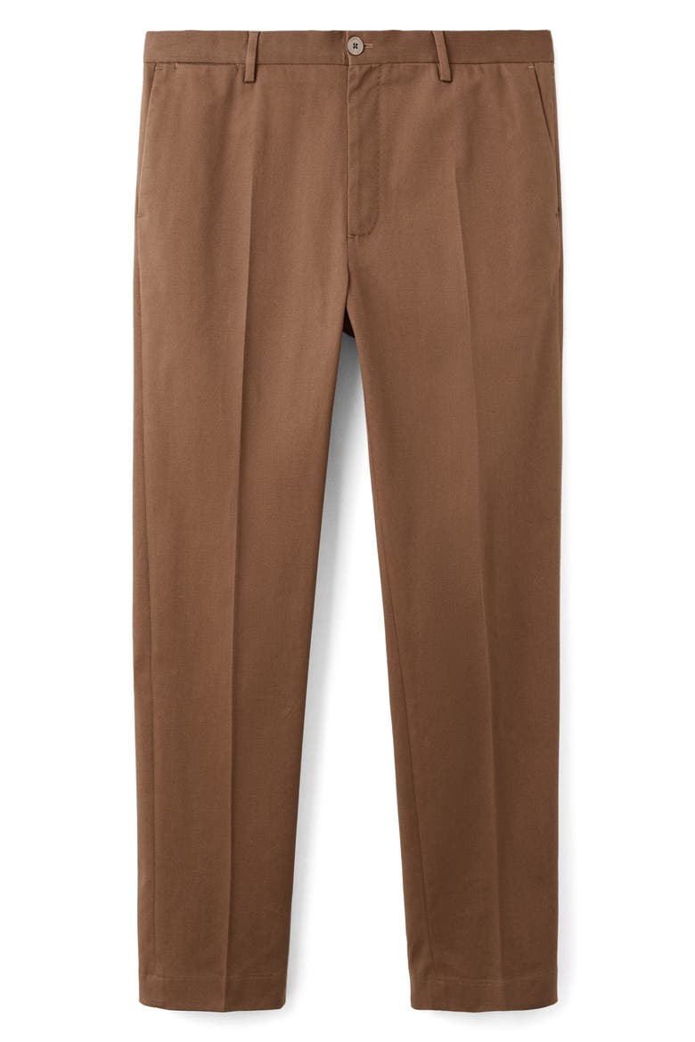 Regular Fit Pleated Stretch Cotton Pants, Alternate, color, ORANGE BROWN